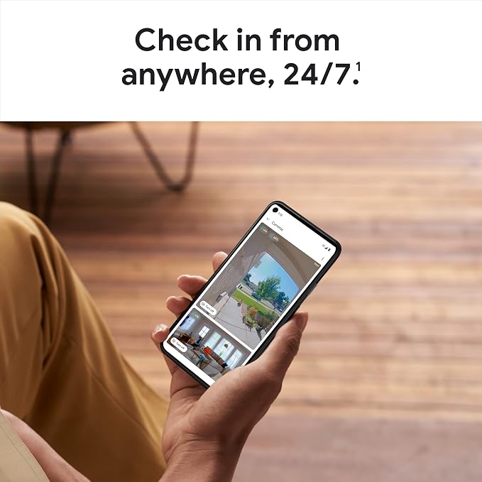 Google Nest Doorbell (Battery) - Ivy | 6x digital zoom video doorbell, HD, 24/7 live view, Night vision, HDR, works with Google Home & Gemini