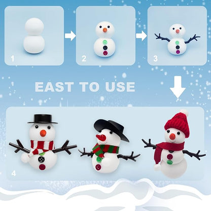 YIXIPAZH Christmas Snowman Crafts Sets，Build a Snowman Crafts Kit for Kids, Modeling Clay Christmas Snowman DIY Sets, Christmas Stocking Stuffers for Kids, Christmas Crafts Xmas Gift