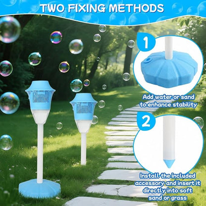 Automatic Bubble Machine for Kids, 2026 New Standing Bubble Maker with Lights & Music, Height Adjustable Up to 47'', Rechargeable Bubble Blower Toys Bubbles Machine for Wedding Party (Blue)