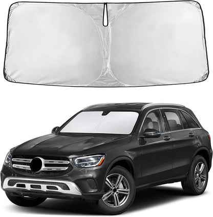 EcoNour Windshield Sunshade Compatible for Mercedes Benz GLC300 2016-2020 2021 2022, Sun Visor for Front Windshield & Window Sun Shade Cover, UV Heat Blocker & Protector, Car Accessories