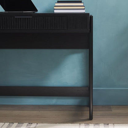 Walker Edison Office Writing and Computer Desk Spacious Desktop, Complementary in Living Spaces, 38 Inch, Reeded Lift-Top Black