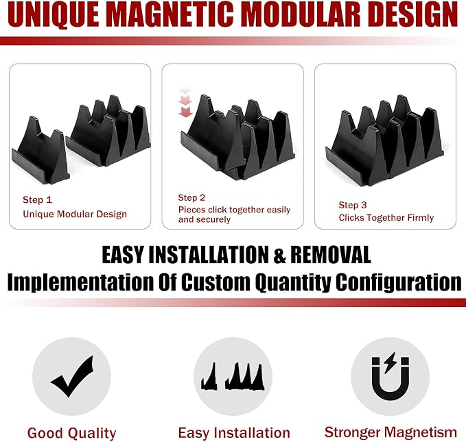 48 pcs Magnetic Modular Wrench Organizer Wrench Holder - Wrenchs Tool Organizers for Tool Drawer Storage, Wrenchs Rack with Metric SAE Labels, Tool Storage Set Holder Festival for Mechanics