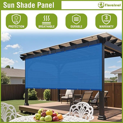 12' × 36' Pergola Shade Cover Universal Replacement Canopy Cover Outdoor Durable Fabric Sun Shade Cloth for Deck Patio Porch Backyard Gazebo with Grommets & Weighted Rods, Blue