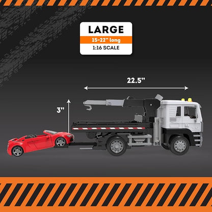 Driven by Battat - Tow Truck, 20-Inch - Toy Tow Truck for Kids - Rescue Vehicle Toy - Lights & Sounds - Movable Parts - 3 Years +