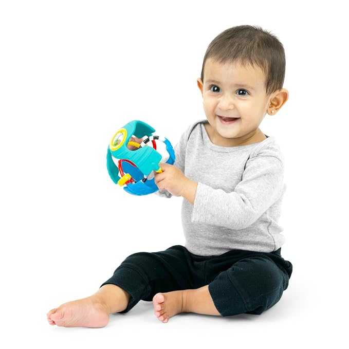 Baby Einstein Rattle & Sense Sensory Ball, Multisensory Baby Toy with Bead Chasers, Rattle Sounds & Textures, Easy to Grasp, Ages 3 Months+