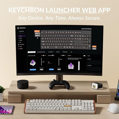 Keychron K10 HE Full-Size Hall Effect Keyboard Wireless, Rapid Trigger | Aluminum Wood Frame Hot-Swappable Magnetic Switches Adjustable Actuation 2.4 GHz Bluetooth USB-C PBT Keycaps QMK Custom RGB