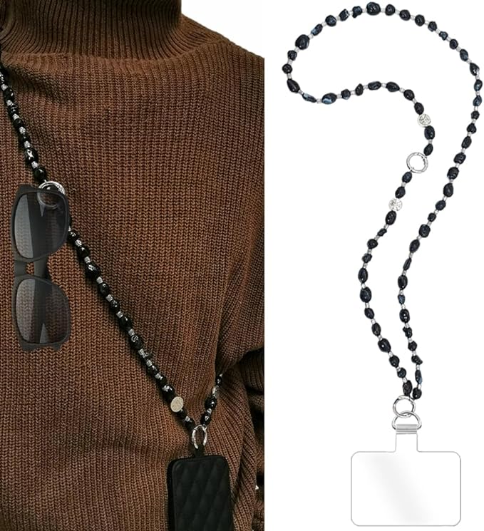 Phone Crossbody Strap, 2in1 Wrist Charm&Shoulder Lanyard,3Ways Usage free to Assembly and Disassembly Phone Strap with Tether Patches for Most Phones Bag Purse (M)