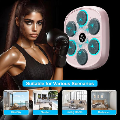 OurStarry Smart Music Boxing Machine for Adults and Kids, Wall Mounted Punching Trainer with Boxing Gloves, LED Electronic Target, 9 Modes and 9 Speeds, Home Gym Workout Equipment