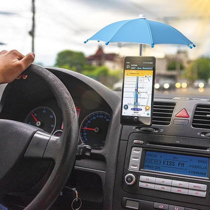Phone Umbrella Stand, Sun Shade Mini Umbrella for Cell Phone with Adjustable Fist Style Suction Cup, Universal Anti-Glare Sun Visor for Outdoor