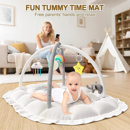 OCATO Baby Play Mat Gym: Baby Play Gym Mat Thick Large Baby Activity Center from Baby to Toddler Skills Development Baby Essentials Baby Shower Gifts Boy Girl for Babies 0-6-12 Months