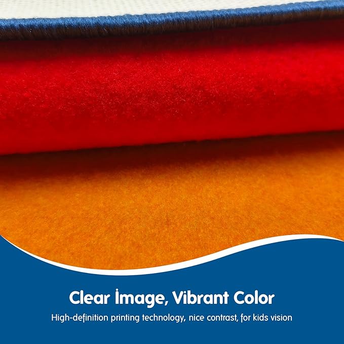 Booooom Jackson Classroom Rug Colorful Seating Classroom Carpet Elementary, Preshool Rug for School, Colorful Class Rug Classroom Area Rug Educational Rug (7'7" x 13', P008-ColorPalette-Plus)