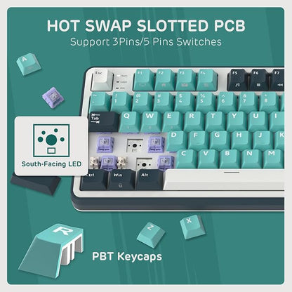 RK ROYAL KLUDGE S98 Wireless Mechanical Keyboard w/Smart Display & Knob | 96% RGB Wireless Gaming Keyboard BT/2.4G/USB-C, Hot Swappable Custom Keyboards, Creamy Sound Silent Computer Keyboard