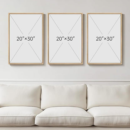 Large 3D Textured Framed Boho Neutral Wall Art for Living Room, 3 Piece Modern Minimalist Texture Paintings Artwork for Walls, Brown Beige Tan Geometric Pictures for Hallway Office Wall Decor 20x30 In