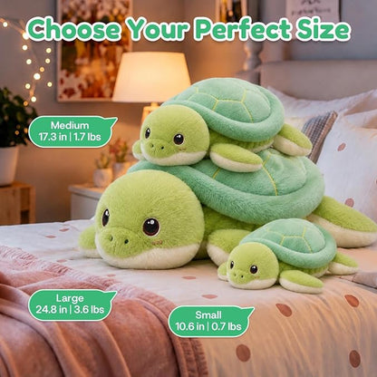 Turtle Weighted Stuffed Animal Soft Plush Toy Gift (10.6 Inch, 0.7 Lbs)
