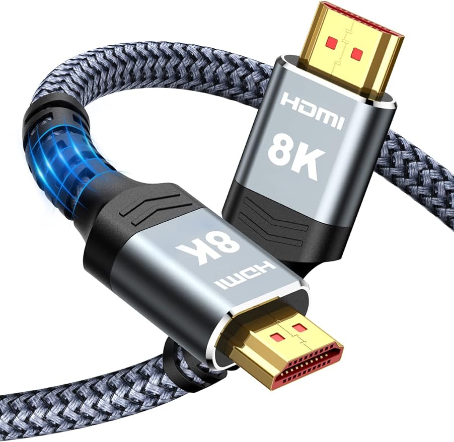 Highwings 8K@60 2.1 Long HDMI Cable 35FT, Ultra 48Gbps High Speed HDMI Braided Nylon 4K120 144Hz eARC HDR Compatible for PS5 and Monitor