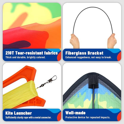 SGftre Complete Kite with Handle, Line & Accessories,Easy to Fly for Kids & Adults, Perfect for Beach, Park, Family Outdoor Activities