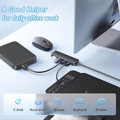 VIENON USB C Hub with 4 USB 3.0 Femal Ports, USB Extender for C Port Laptop, iMac Pro, MacBook, iPad Pro, Dell, Acer, HP, ASUS, Printer, Camera,Keyborad, Mouse etc-3ft