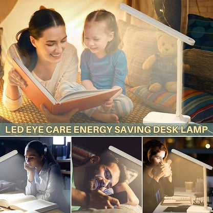 LED Desk Lamp with Touch Control for Reading, No Flicker, 3 Color Modes, Foldable for Table and Eye Caring for Office, Home, Dormitory, USB Interface DC5V 1A
