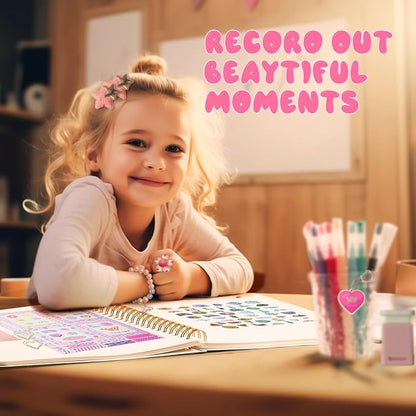 R RUCKERCO Girls DIY Diary 54 Pcs Diary Set, Toys for Ages 6 7 8 9 10 11 12 13, DIY Stationery Set, Thin Stickers and Little Girls Daily Supplies, Gifts for Teen Good Idea Choice