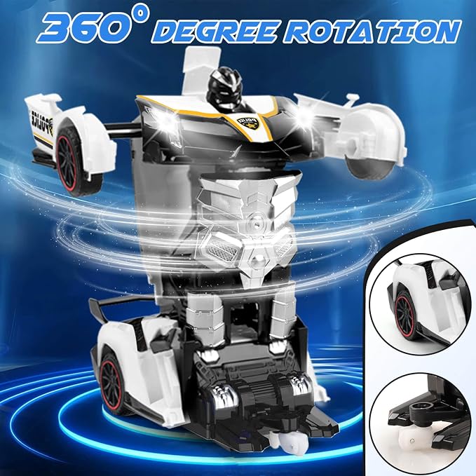 YOTOY Remote Control Car Toy for Kids 4 5 6 7 8, Transform Police RC Cars Toy, Robot Car, Birthday Gift for Kids Toys Age 4 5 6 Years Old Boys and Girls