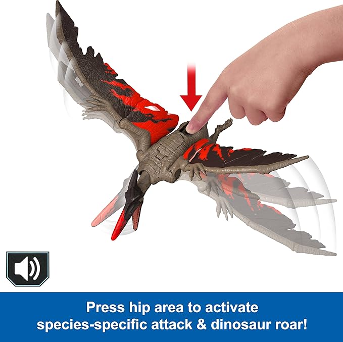 Mattel Jurassic World Dinosaur Toys with Roar Sound & Attack Action, Wild Roar Posable Figure, Physical & Connected Digital Play