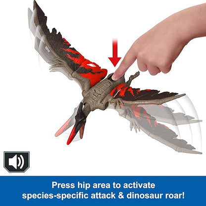 Mattel Jurassic World Dinosaur Toys with Roar Sound & Attack Action, Wild Roar Posable Figure, Physical & Connected Digital Play