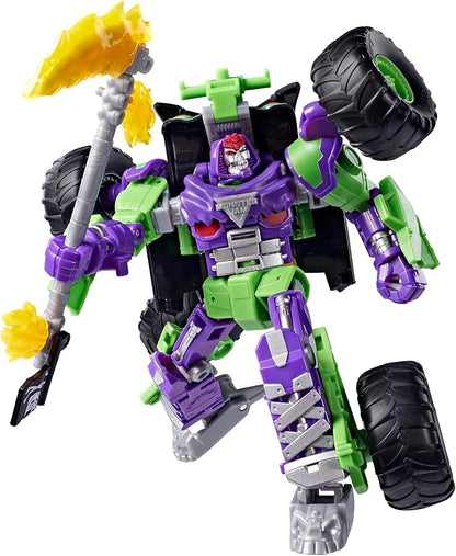 Transformers Collaborative x Monster Jam Grave Digger (Grim) | Leader Class 9.25-inch Robot Action Figure Converts to Monster Truck, Car Toys for Ages 8+