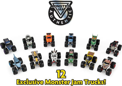 Monster Jam, Official 12-Pack of 1:64 Scale Die-Cast Monster Trucks for Boys and Girls, Kids Toys for Ages 4 and Up, Amazon Exclusive