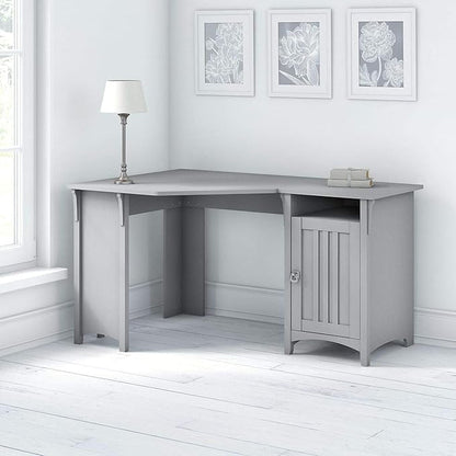 Bush Furniture Salinas 55 Inch W Corner Desk with Storage Cabinet, Cape Cod Gray (SAD155CG-03)