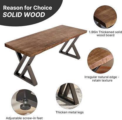 Desk / 55 inches,Solid Wood Desk Classical Style Home Office Desks/New Chinese Style Computer Table/Wooden Desk/Brown Desk (Brown-Z)