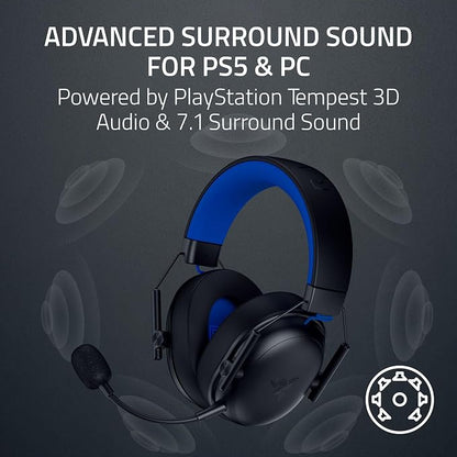 Razer BlackShark V3 X HyperSpeed Wireless PS5 Gaming Headset, Black | 50mm Drivers, Cardioid Mic, 2.4 GHz, Bluetooth, Works with PC, Mac, Nintendo Switch, Smartphone, 70 Hr Battery