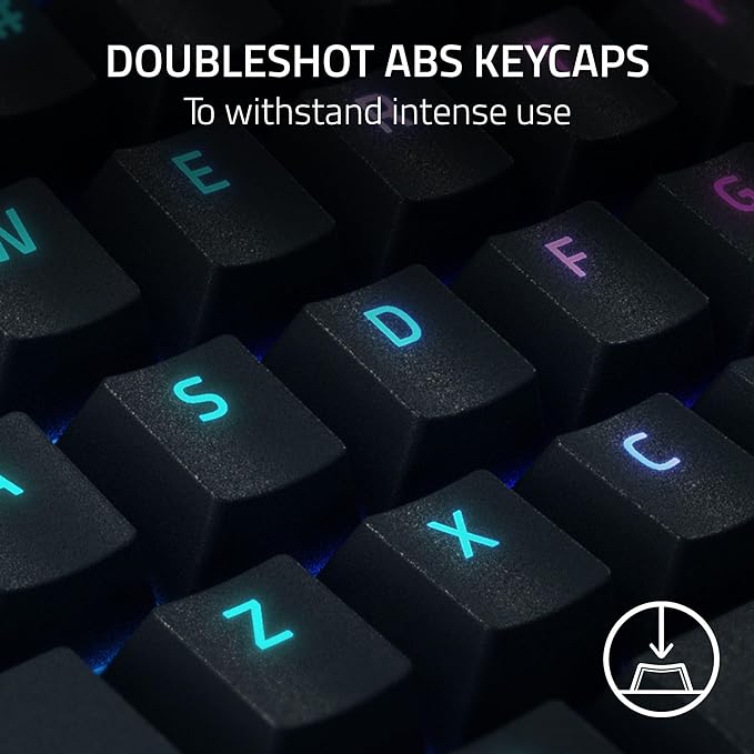 Razer BlackWidow V4 Mechanical Gaming Keyboard, Green Switches | Tactile & Clicky Switches, Chroma RGB, 6 Dedicated Macro Keys, Magnetic Wrist Rest, Doubleshot ABS Keycaps, Snap Tap