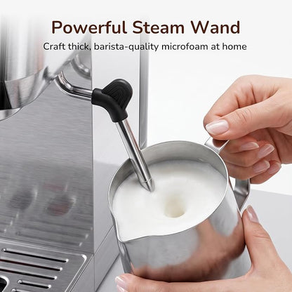 Canoly 2-in-1 Espresso Machine, Cold Brew Maker, 20 Bar Pump, Touchscreen | Steam Milk Frother for Cappuccino and Latte, Compact Home Espresso Maker, 9 Bar Extraction, Fast Heating, Easy Cleaning