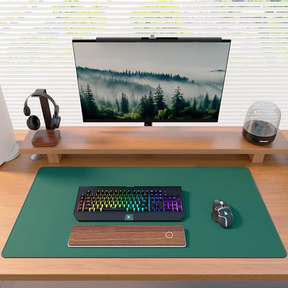 KTRIO Large Gaming Mouse Pad, Desk Mat, 31.5 x 15.7 in, Forest Green, XXL | Smooth Micro-Weave Surface, Artistic Pattern Design, Non-Slip Rubber Base, Durable Stitched Edges, Office & Home Use