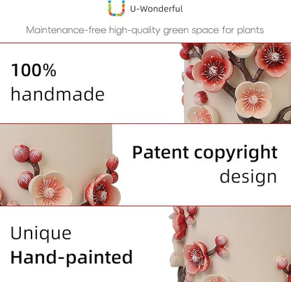 Flower Petals Plant Pots - Cute Planters for Indoor Plants, Decorative Plant Pots with Drainage, Funny Unique Planter for Succulents/Snake Plants/Cactus - Retirement Gift for Woman