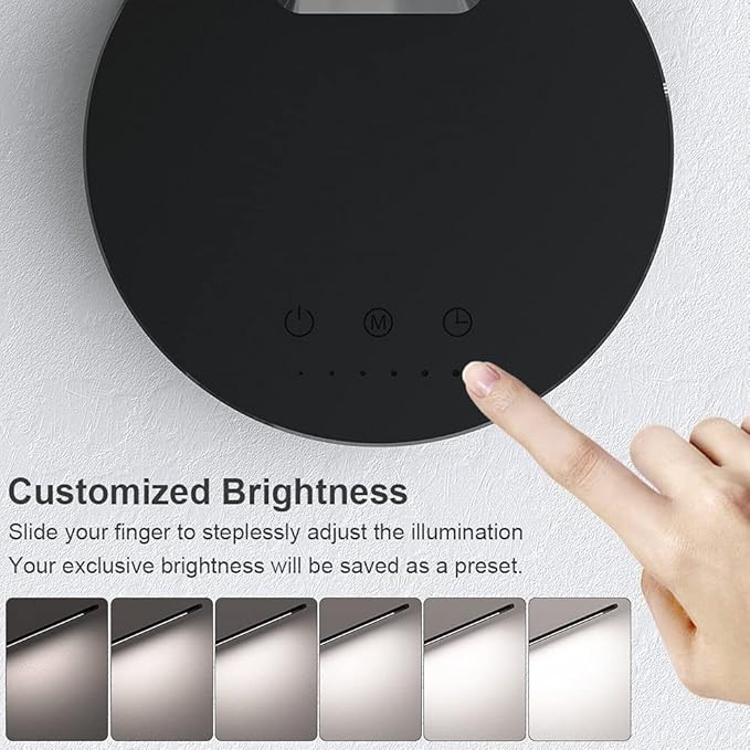 LED Desk Lamp with USB Charging Port, Touch Control Dimmable Office Lamp, 5 Color Modes 6 Brightness Levels Eye-Caring Table Lamp for Home Office Bedroom Reading Study, Black