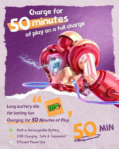 Holyton 5088 Smart Robot for Kids, Programmable Remote Control Robot | 15.7" Large Robot, Voice, App & Remote Control, Grab & Foam Dart Launcher, Music & Dancing, STEM Toy, Gift for Kids Ages 5-12