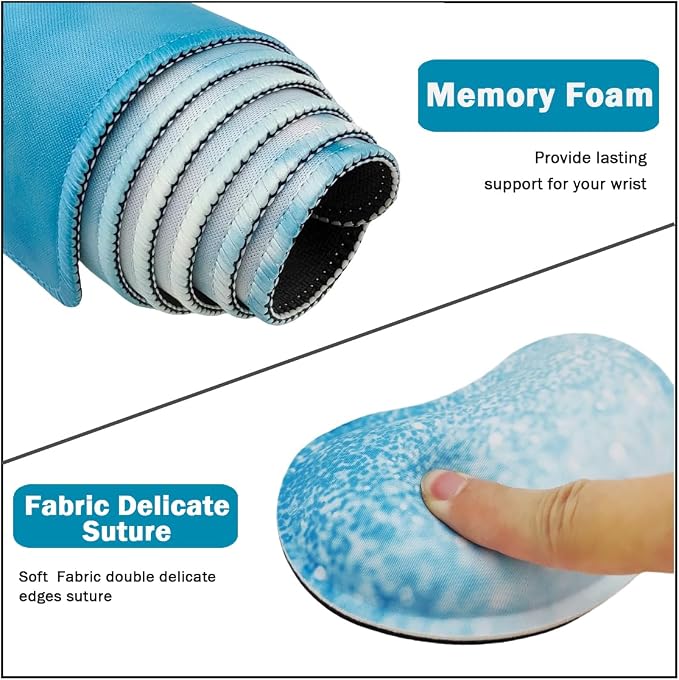 Large Mouse Pad and Keyboard Wrist Rest, Desk Pad for Keyboard and Mouse, 4-in-1 Large Gaming Mouse Pad with Wrist Support for Home Office Study Game-Stay Positive