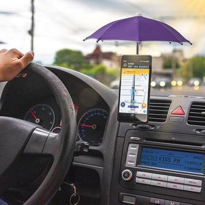 Phone Umbrella Stand, Sun Shade Mini Umbrella for Cell Phone with Adjustable Fist Style Suction Cup, Universal Anti-Glare Sun Visor for Outdoor