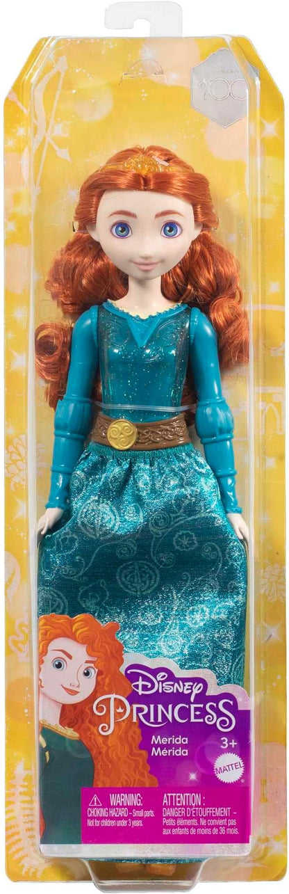 Mattel Disney Princess Merida Doll in Sparkling Fashion with Removable Skirt, Tiara and Shoes, Posable & Collectible, Inspired by Brave Movie
