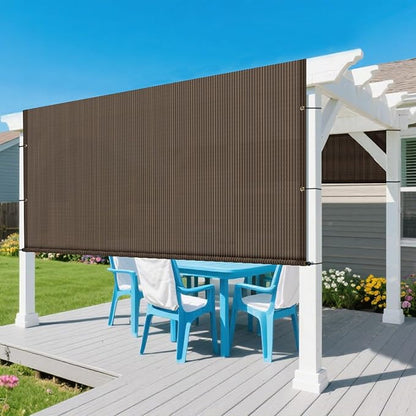 9' × 38' Pergola Shade Cover Universal Replacement Canopy Cover Outdoor Durable Fabric Sun Shade Cloth for Deck Patio Porch Backyard Gazebo with Grommets & Weighted Rods, Brown