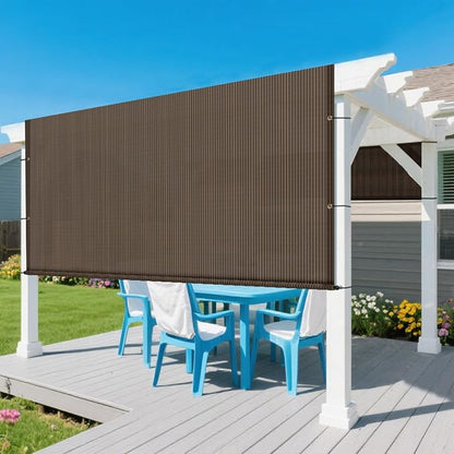 9' × 40' Pergola Shade Cover Universal Replacement Canopy Cover Outdoor Durable Fabric Sun Shade Cloth for Deck Patio Porch Backyard Gazebo with Grommets & Weighted Rods, Brown