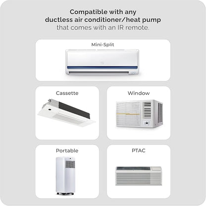 Breez Max Smart AC Controller | AHR Product of the Year WiFi Thermostat for Mini-Split, Window, Portable AC/Heat Pump | AI-Based Tech | Free App, No Subscription | Alexa, Google, IFTTT etc. (Black)