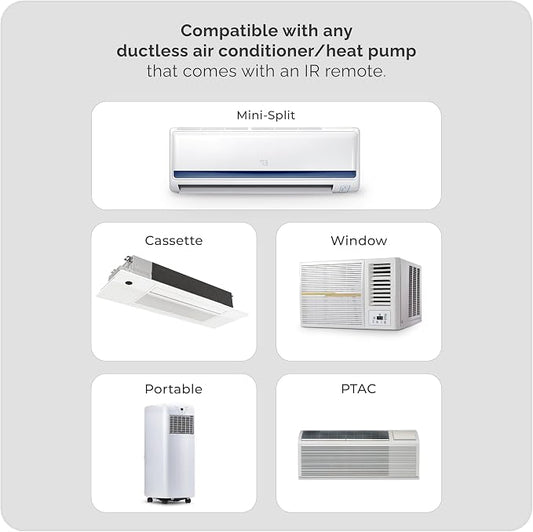 Breez Max Smart AC Controller | AHR Product of the Year WiFi Thermostat for Mini-Split, Window, Portable AC/Heat Pump | AI-Based Tech | Free App, No Subscription | Alexa, Google, IFTTT etc. (Black)