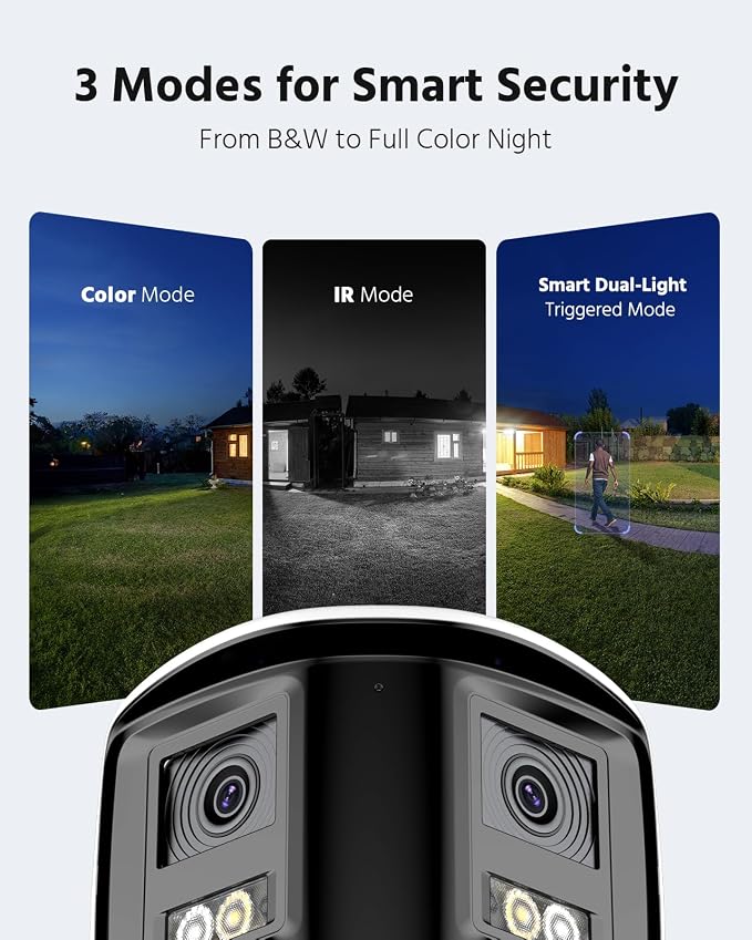 ANNKE FCD800 4K 8MP Dual-Lens PoE Security Camera, 180°Panoramic View, Smart Light Color Night Vision, Two-Way Audio, Light&Sound Alarm, AI Human/Vehicle Motion Detection, IP67 Weatherproof