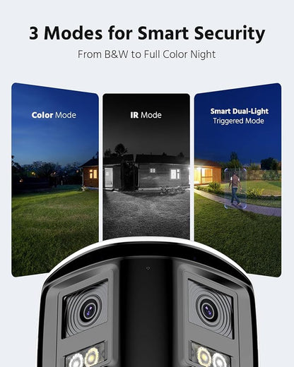 ANNKE FCD800 4K 8MP Dual-Lens PoE Security Camera, 180°Panoramic View, Smart Light Color Night Vision, Two-Way Audio, Light&Sound Alarm, AI Human/Vehicle Motion Detection, IP67 Weatherproof
