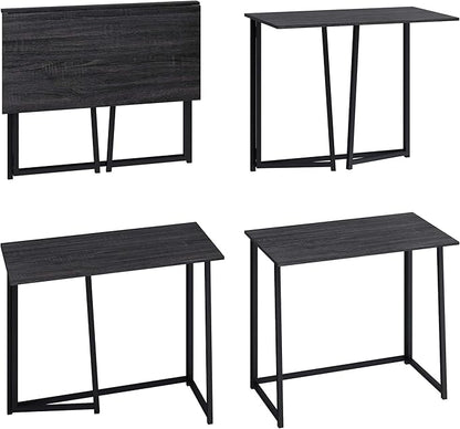 4NM 31.5" Small Desk with Storage Bag, Simple Assembly Folding Computer Desk Home Office Desk Study Writing Table for Small Space Offices - Gray and Black