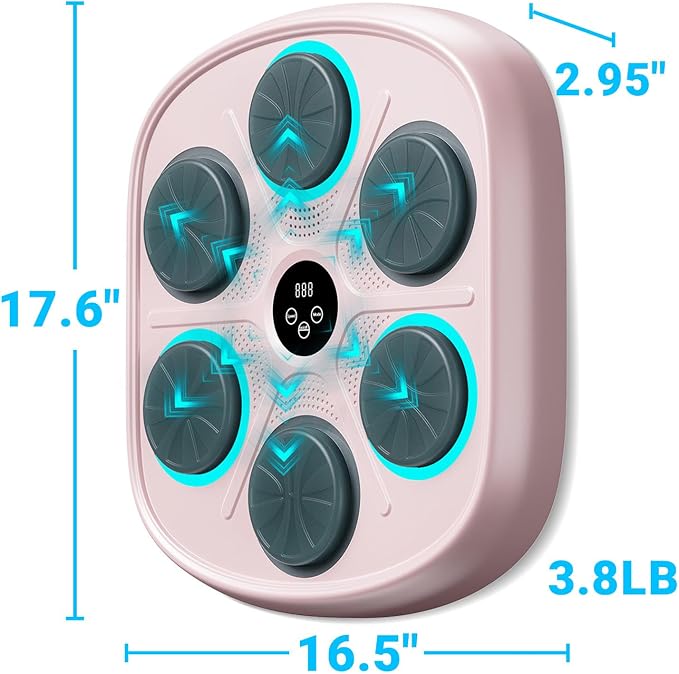 OurStarry Smart Music Boxing Machine for Adults and Kids, Wall Mounted Punching Trainer with Boxing Gloves, LED Electronic Target, 9 Modes and 9 Speeds, Home Gym Workout Equipment