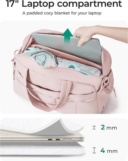 BAGSMART Duffle Bag for Travel, Gym Bag for Women, Weekender Carry on Bag | PVC Wet Pocket, Airline Approved Personal Carry-on Size, Fits Under-seat, One Bag for Gym, Travel, Hospital, Overnight
