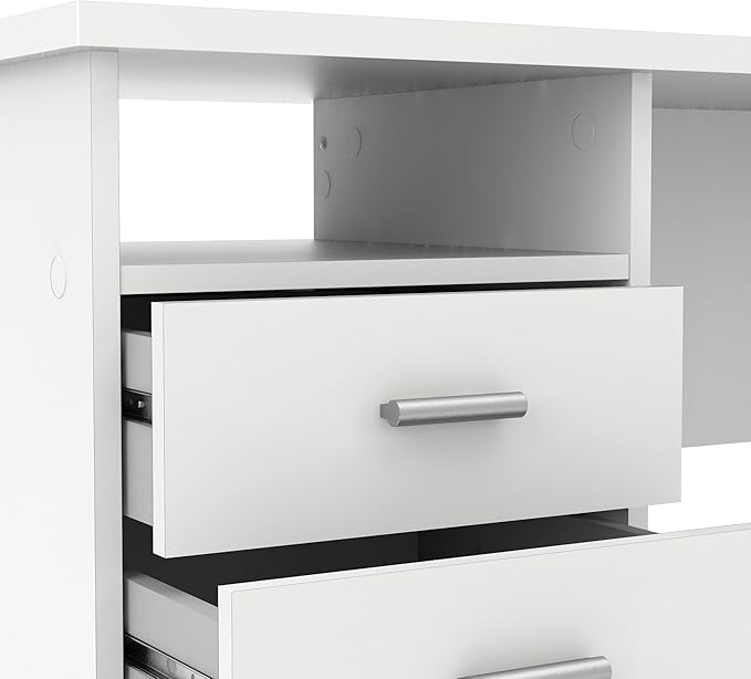 Tvilum Desk with 4 Drawers, White